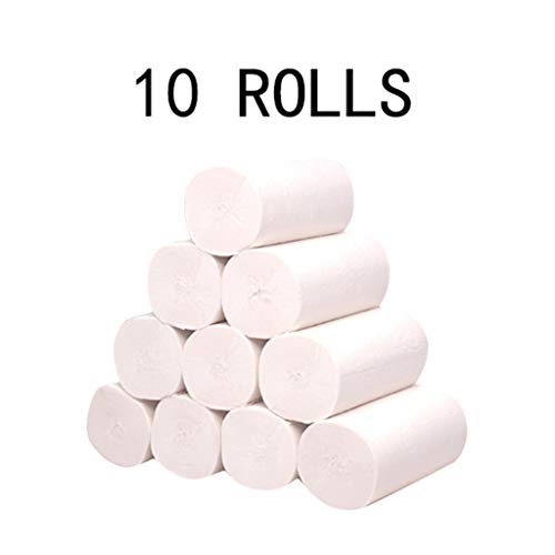 Paper Towels, Ljnuanrg Napkins Paper Rolls, Everyday Paper Napkins 4 Ply, Dinner Table Kitchen Paper Paper Towels Facial Tissues (10 roll/4 layers) - Thumbnail 2