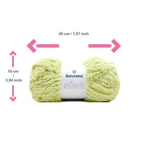 Image of Plush Faux Fur Bulky Yarn, Super Soft Fluffy Fuzzy for Knitting Crocheting Crafting, 100 Gram (3.53 Ounces) 109 Yards (100 Meters) (Light Pistachio) (3 Skeins)