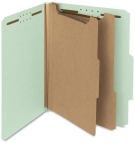Smead 14023 Pressboard Classification Folder 2-Inch Exp. 2 Dividers Letter Gray/Green 10/BX