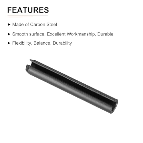 DTGN 5mm x 35mm(DxL) Geschlitzt Feder Pin - 50Pack - Gut für Haus Maschinenverschluß - 65Mn Feder Dübel Spannung Rolle Pin - Schwarz