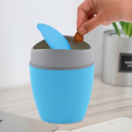 Kuber Industries 1.25 Ltr Plastic Mini Dustbin for Study Table/Be...