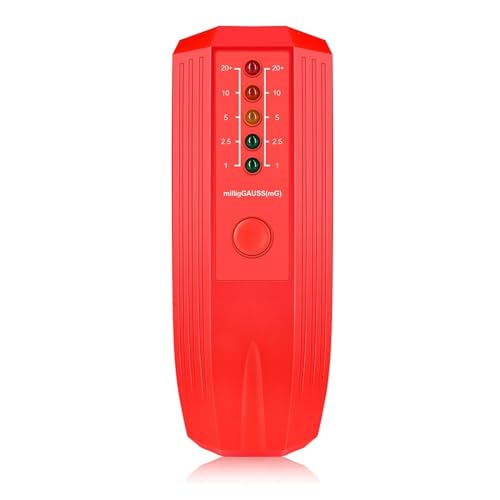 電磁放射線テスターポータブルEMFガウスメーター放射線検出器電磁界検出器5 LEDガウスメーター 速い正確(Red A)