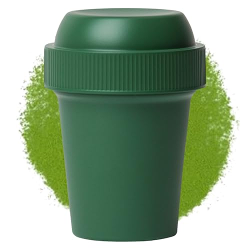 TTDLMO Premium Matcha Mini Shaker (0.68 fl oz) for Ceremonial Grade Matcha & Hojicha Powder | Modern & Compact Matcha Whisk Set | Handmade Japanese Lacquerware | Travel Gift for Women - Deep Green