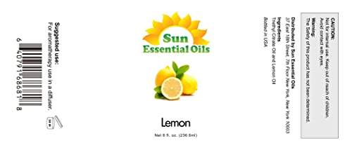 Aceite esencial de limón 8 oz para aromaterapia miniatura 2