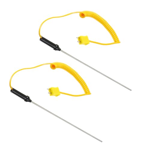 Mikinona Sonda Termopar Tipo K de Acero Inoxidable 200 Mm, 2 Unidades, Sensor de Temperatura para Medición Industrial de Alta Precisión en Superficies y Entornos Industriales