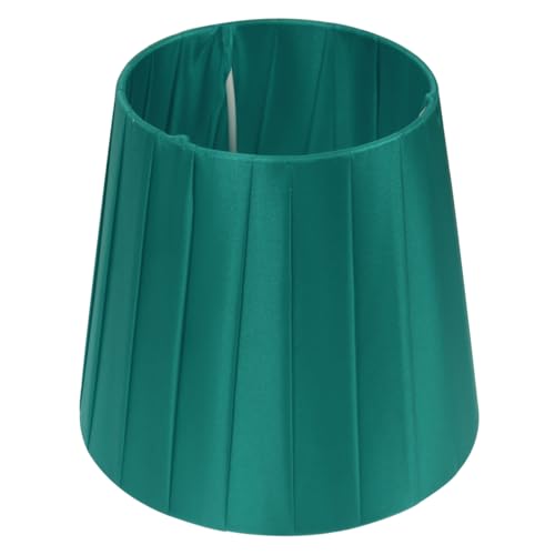 Hemobllo Mini Pleated Lampshade 9cm, Dark Green Fabric Clip on Lamp Shade, Small Cloth Light Cover for Wall Sconces, Chandeliers and Bedside Table Lamps