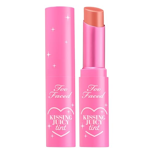Too Faced Kissing Juicy Tint Lip Balm | Hydrating, Long Lasting Lip Stain for Instant Color + Shine with Juicy Scents, 0.10 Ounce, Peach Rings