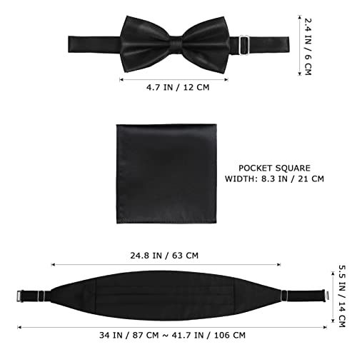 Veemoon 3 peças/1 conjunto de gravata borboleta masculina Cummerbund, conjunto de gravata borboleta