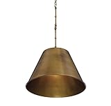 Trade Winds Lighting TW91316-BK Modern Farmhouse 1-Light Metal Drum Shade Pendant in Natural Brass...