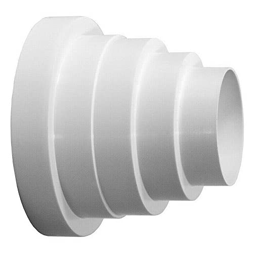 Prostko Ltd White Ventilation Duct Multi Reducer - Extractor Fan Pipe Connector - 80Mm, 100Mm, 120Mm, 125Mm, 150Mm.