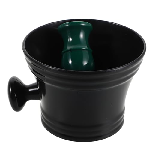 Healvian Kit de Cuidado de Barba para Hombre con Brocha Suave y Cuenco de Espuma Plástico con Mango Antideslizante para Afeitado Diario y Viaje