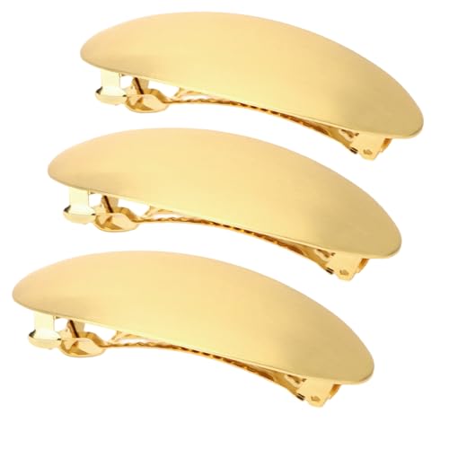 Pinzas para cabello metálicas ovaladas doradas 3 piezas miniatura 7