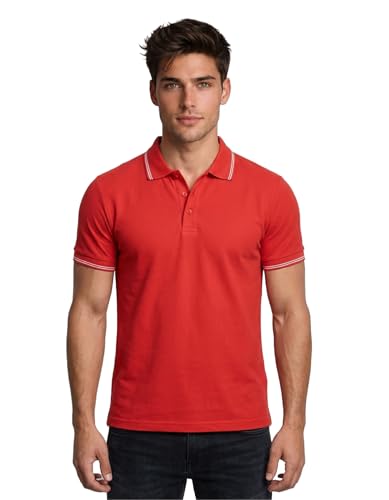 Image of AWG ALL WEATHER GEAR Rich Cotton Polo T-Shirt | Half Sleeve Classic Fit | Soft Breathable Solid Tee | Casual & Office Wear | Comfortable Everyday Cotton Polo | Mens Tshirts