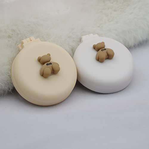 2 Pack Foldable Mirror Hair Brush Mini Pocket Travel Mirror Set Portable Hair Massage Comb #TOP3
