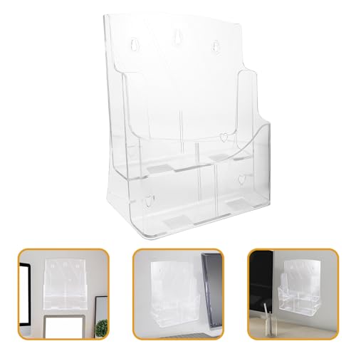 Porte-documents rangement pour documents en acrylique mural transparent multi-niveaux bureau - 7