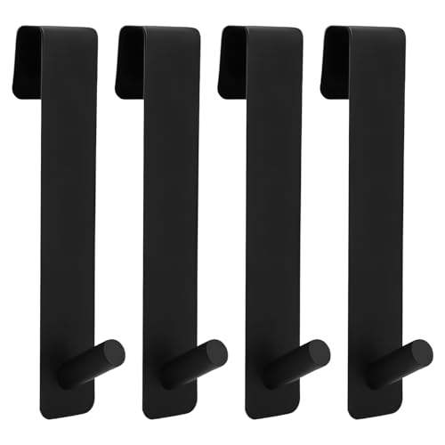 GZRXIOUS Lot de 4 Crochets de Douche Sans Perçage pour Paroi en Verre, Noir Porte-Serviettes en Acier Inoxydable pour Paroi de Douche en Verre, Accessoires de...