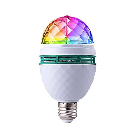 Ericetion 1 Pc Rotating Led Light, Bombilla Colorida De 3w Rgb Crystal Ball Para La Boda De La Barra De La Fiesta De Discoteca