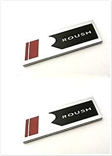 Yokiio FM-2R Set of 2 Modified Metal Silver Black R ROUSH Side Emblem Badge