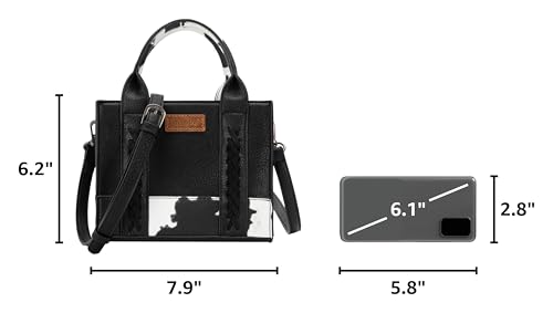 Image of Wrangler Mini Tote Bag for Women Cow Print Western Crossbody Purse