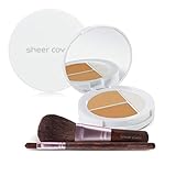 Sheer Cover Studio – Starter Face Kit – Perfect Shade Mineral Foundation – Conceal & Brighten Highlight Trio – with FREE Foundation Brush and Concealer Brush – Tan Shade – 30 Day Supply/4 Pieces