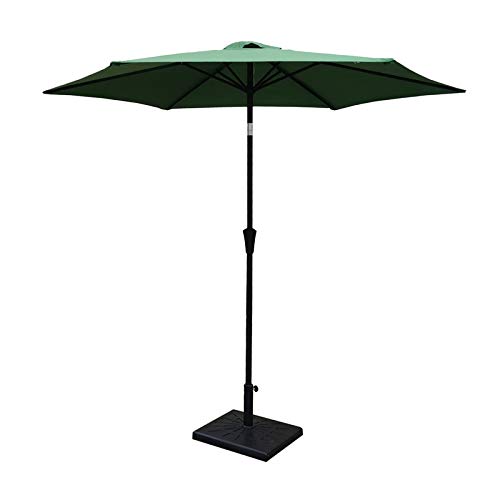 Ipatio - 9Ft Outdoor Patio Umbrella With Push Button Tilt And Crank, Ribbed Sections, Garden, Deck, Stand Alone Or Pool Use Includes Storage Bag And 42 Pound Pole Base, Green #TOP11
