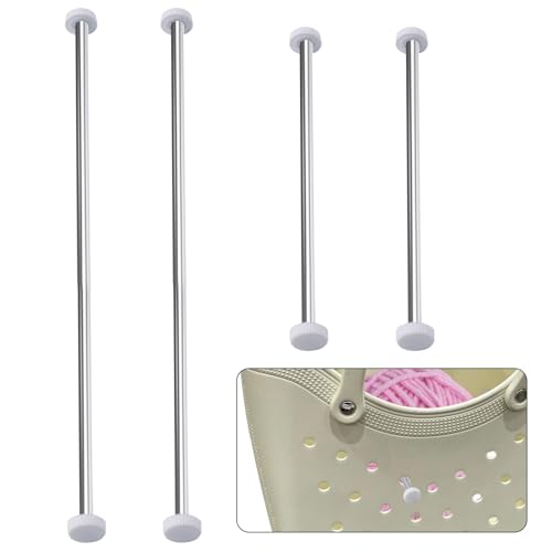 4 Sets Yarn Spinner Compatible with Bogg Bag, 2 Sizes (9.8'' and 5.1'') Stainless Steel Hollow Rotating Yarn Holder with Screw Cap for Knitting Crocheting Craft Making, Bag Not Included