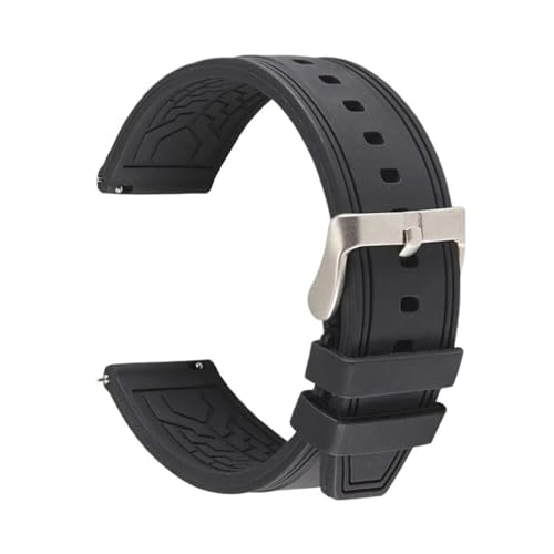 Bracelet de montre silicone anti-transpiration 20mm 22mm 24mm boucle acier