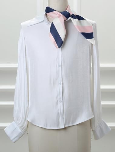 Allegra K 70cm Stripe Print Square Scarves Kerchief Neck Head Scarf Neckerchief Headband for Ladies2