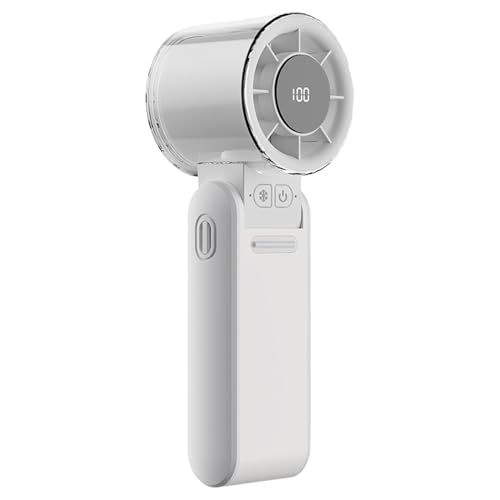 Ventilador Portátil Recargable - Ventilador De Mano Plegable | Diseño De 4 Velocidades | Alta Velocidad Potente Enfriador | 4000 MAh Batería Recargable | Enfriamiento Para Actividades Al Aire Libre, V