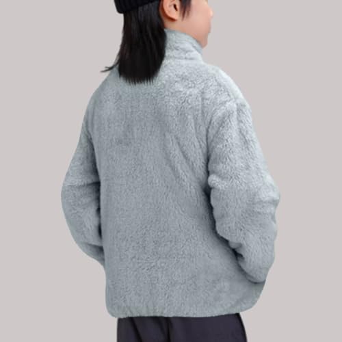 Toddler Girl Clothes Soft Fleece Winter Jackets Long Sleeve Full Zip Solid Color Warm Coat Outerwear with Pockets3