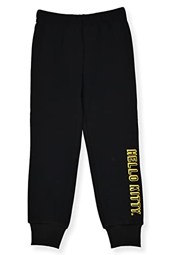 Hello Kitty Girls Jogger Set 2 Piece Fleece Crew Neck Sweatshirt And Jogger Sweatpants (Leopard, 7) #TOP2