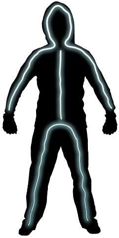 Hsctek Led Light up Stick Figure Costume for Kids, Halloween Stick Man Costume for Boys Girls(White,5-6)