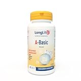 LongLife® A-Basic | Integratore di sali minerali alcalinizzanti | Potassio, calcio, magnesio e zinco | Equilibrio acido-base dell’organismo | Vegano e senza glutine