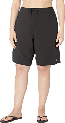 Volcom Women's Junior's Plus Size Simply Solid 11-inch Boardshort, Black, 20W