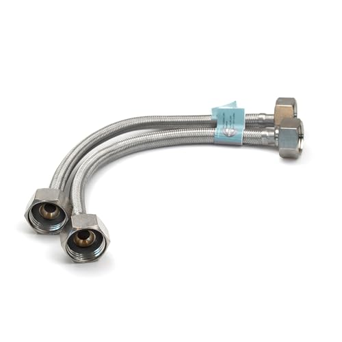 Image of Xcel Home 3/4" x 3/4" BSP Flexible Connector | 2 Sizes (300mm) | 2 Pipes Braided Hose Flexi Replacement Bathroom Kitchen Boiler Plumber Flex Hose