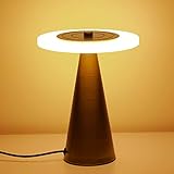 Gold Table Lamp, 8" LED Stylish Metal LED Table Lamp with Touch Sensor, Brushed Brass Finish, 3 Colo