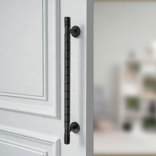 Image of VOLO Main Door Pull Push Handle for Main Entry | Interior Exterior Use | Modern Home Office Door Hardware Pull Handle | (Black, 12 Inch (300MM), Pack of 2 Piece (K-58))