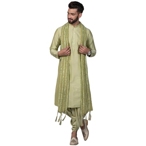 Men's Kurta Dhoti Dupatta Set - Traditional Indian Ethnic Wear for Men - Ideal for Weddings, Festivals & Celebrations
