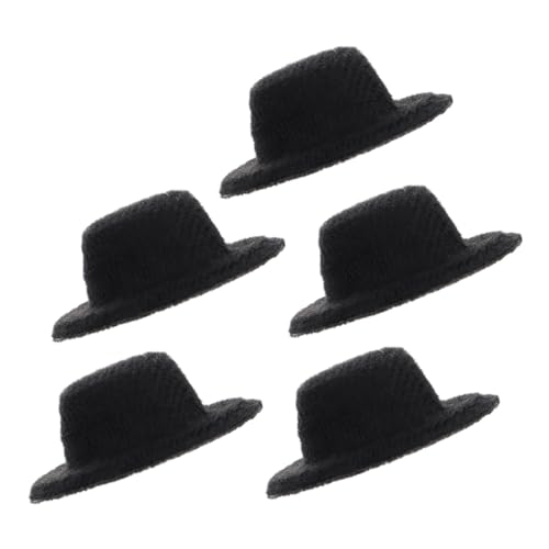 FELTECHELECTR 5 Piezas Mini Sombreros de Copa para Muñecas Accesorios de Duraderos Decoraciones Formales para Manualidades y Disfraces para Niñas y Proyectos DIY
