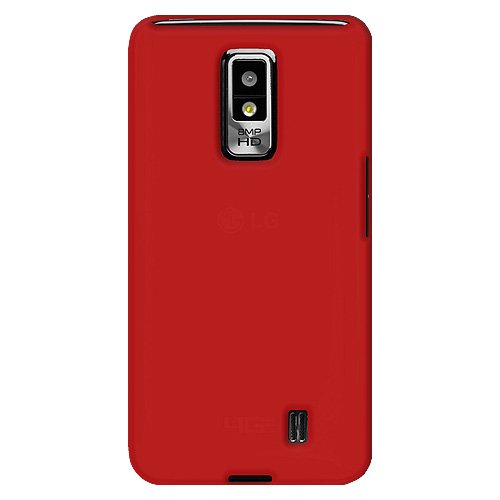 Amzer Silicone Jelly Skin Case Cover for LG Spectrum VS920 - Retail Packaging - Red