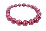 LYGBAOFUL Pulsera de Jade rubí – Pulsera elástica de fertilidad de Cristal, joyería de Piedras Preciosas Brillantes Redondas Hechas a Mano, Regalo de longevidad para Mujeres y Hombres, Accesorio de