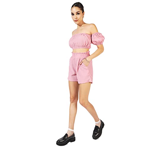 Image of Campus Sutra Women's Co-Ord Set For Casual Wear | Polyester Breathable Fabric Clothing Set Crafted With Comfort Fit And High Performance For Everyday Wear |