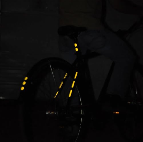 Image of WALLMATE Dual Shade Reflective Radium Strip for Car & Bike Waterproof Self Adhesive, Safety Sticker, Night Glow Tape for Helmet, Scooter & Cycle Decoration (Yellow-Black, 0.5 In x 45 Mtr (1771 in))