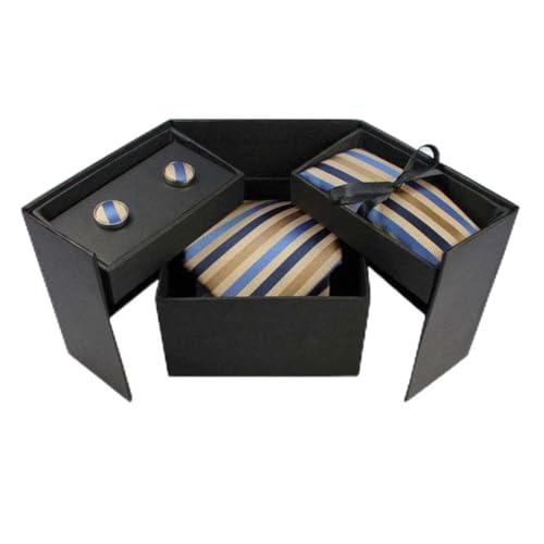 Set de corbata para hombre con accesorios y caja regalo