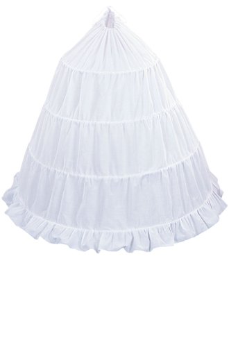 Adjustable Girls Cotton 3-Hoop Flower Girl Crinoline Petticoat Skirt2