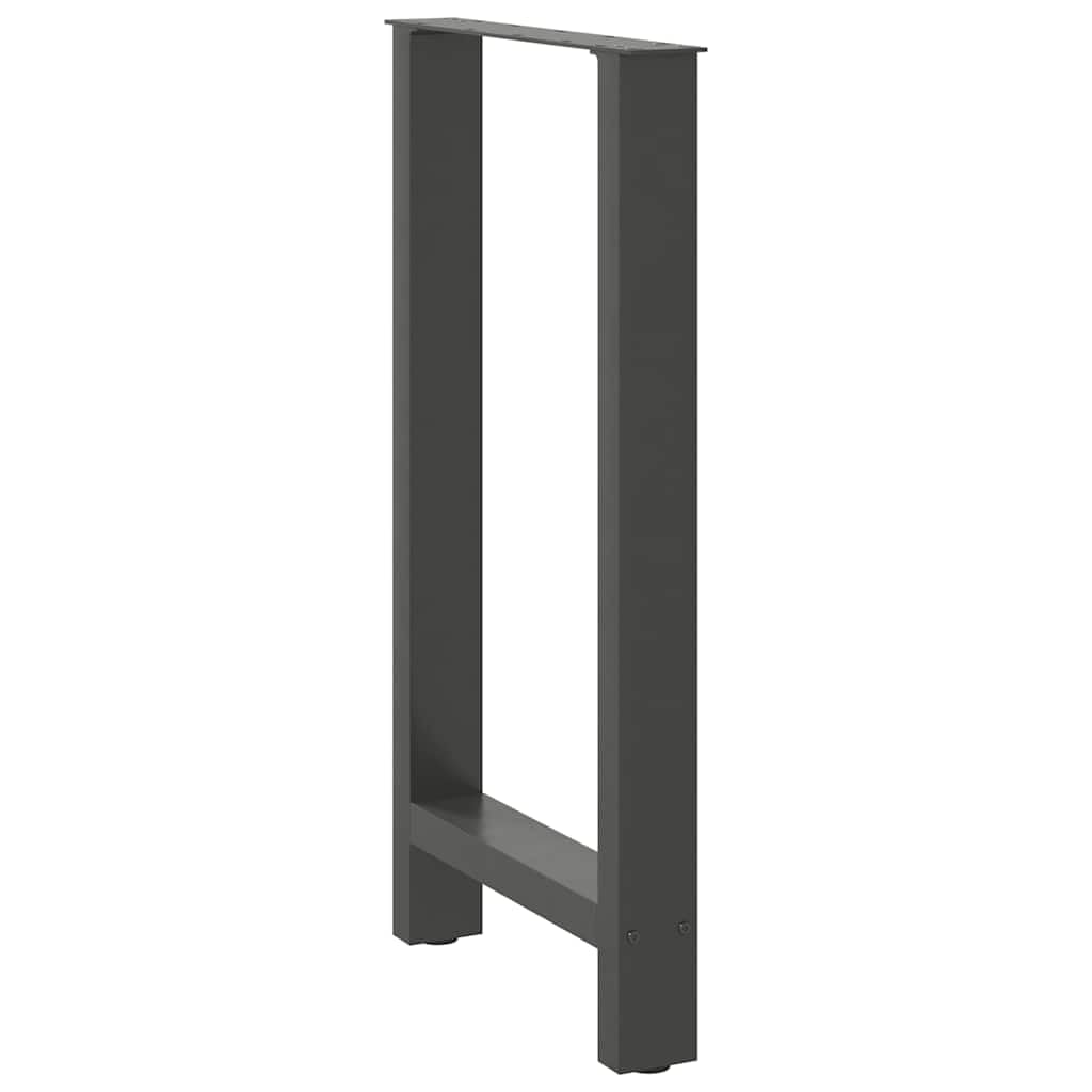 Lot de 2 pieds de table de bar avec revêtement en poudre - 40 x 90 cm - En acier - Avec pieds de nivellement réglables - Forme carrée pour la stabilité - Trous pré-percés et vis pour le