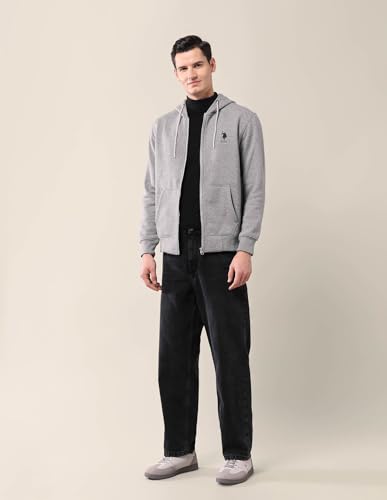 Image of U.S. Polo ASSN. Solid Regular Fit Sweatshirt for Men - Comfortable, Full Sleeves Men Sweatshirts
