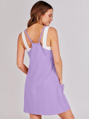 Image of ANRABESS Women Athletic Dress Summer Tennis Workout Active Sports Mini Romper Dress Built in Shorts Travel Vacation Clothes