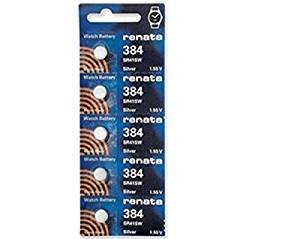 Renata Watch Battery Swiss Made Renata 384 or SR41SW Or AG3 1.5V (5 Batteries, 384 or SR 41 SW)