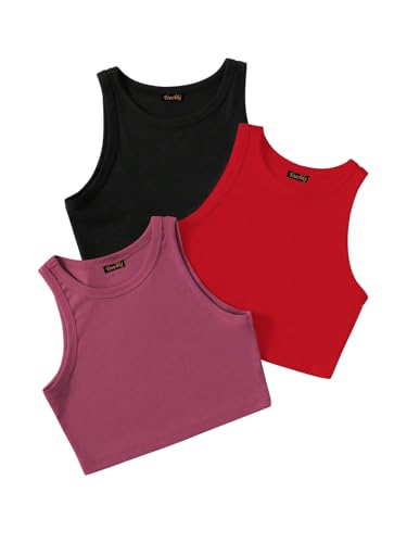 Image of Tops for Women Crop Top for Women's Tank Activewear Tee Sports Western Casual Cotton Camisole Pack of 3 Combo